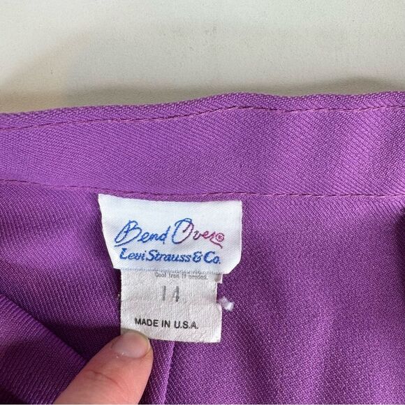 Vintage Levi's Bend Over Dress Pants Women's 6 (vintage 14) purple High-Rise - Picture 12 of 14